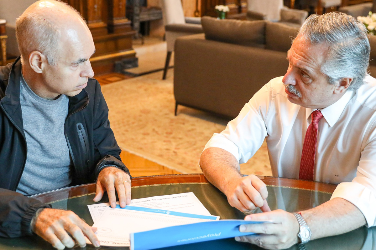 Alberto se reunió con Larreta y luego repasará medidas con los intendentes