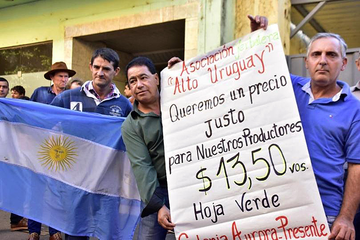 Sin acuerdo por el precio de la yerba, los productores salen a las rutas