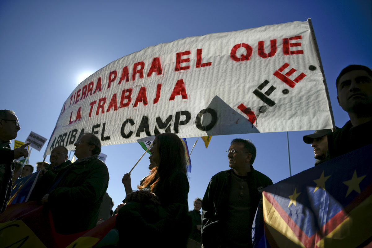 Los agricultores españoles siguen su reclamo de precios justos para sus productos