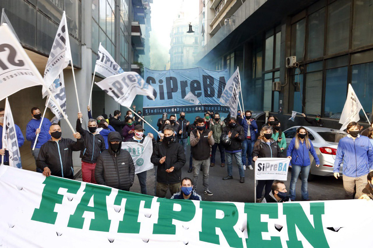 Con un paro en Perfil y medidas en El Cronista, el SiPreBA realizó otra jornada de protesta por el salario