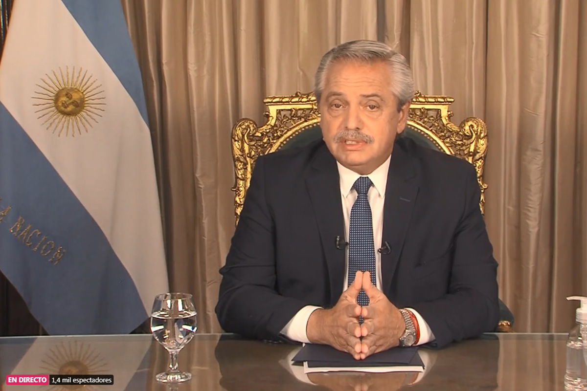 En su primera cadena nacional, Alberto Fernández alertó sobre la necesidad de extremar los cuidados por la segunda ola de coronavirus