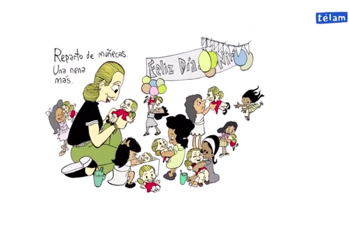 El dibujante y humorista Rep homenajeó a Evita con un emotivo video