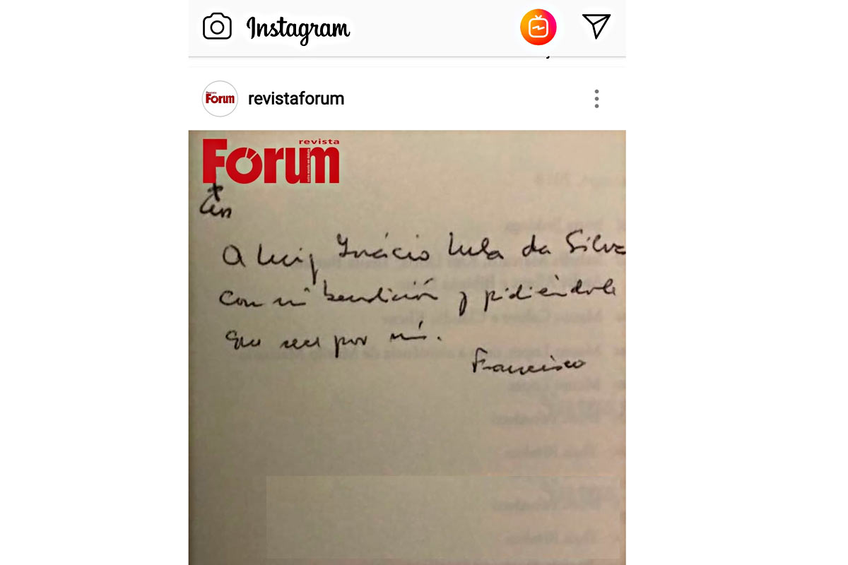 Francisco se mostró preocupado por la situación de Lula