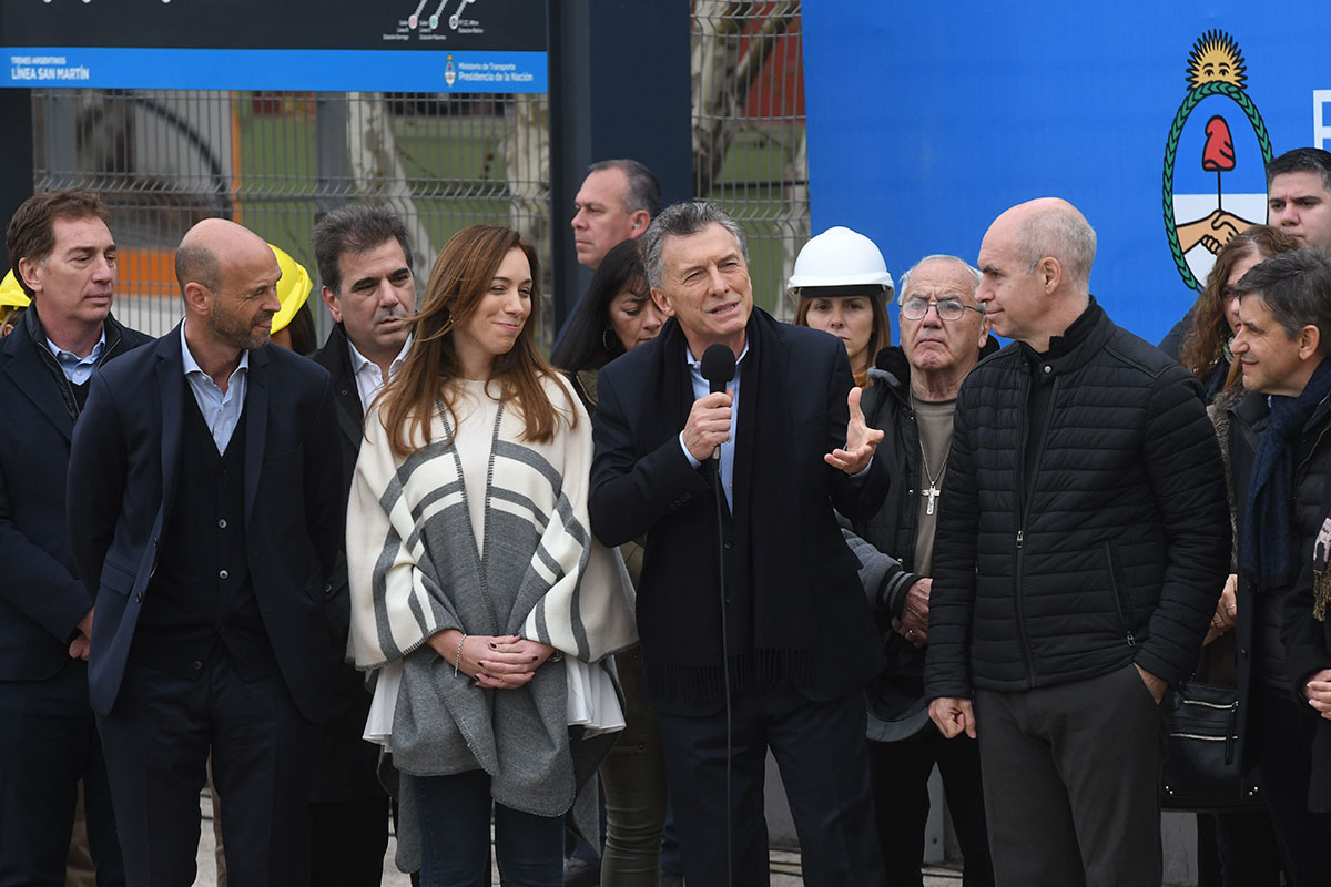 En campaña, Macri y Vidal volvieron a inaugurar un viaducto porteño