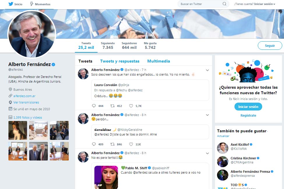 Los divertidos saludos de Alberto Fernández en la noche de Twitter