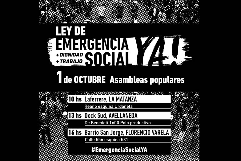 Lanzan la campaña #EmergenciaSocialYA