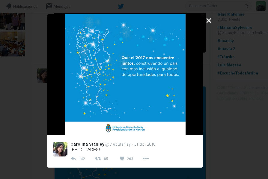 Denunciaron a Stanley por ‘borrar’ a las Malvinas en un mensaje oficial