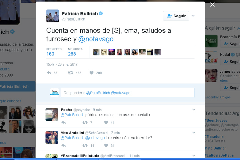 Le hackearon la cuenta de Twitter a la ministra de Seguridad
