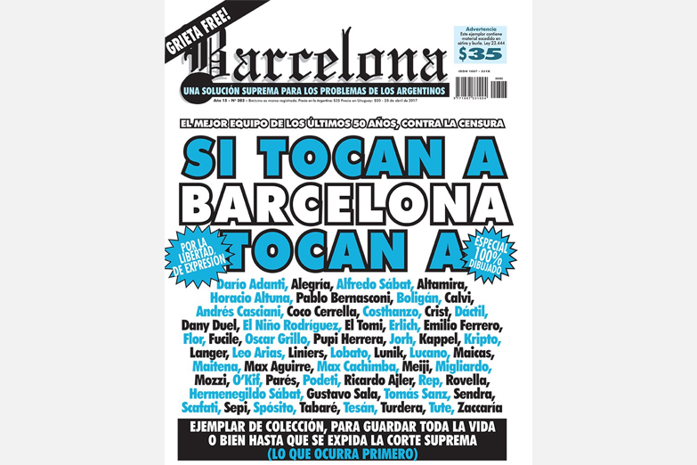Edición especial de la Barcelona, en defensa de la libertad de expresión