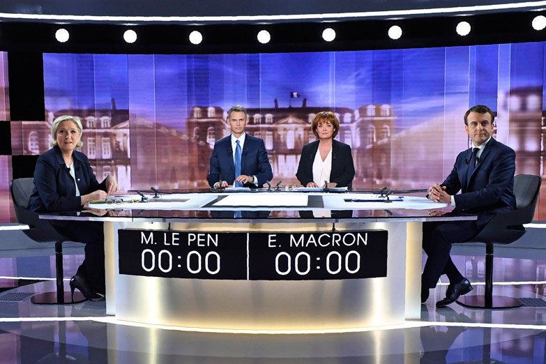 Áspero debate entre Le Pen y Macron previo al balotaje en Francia