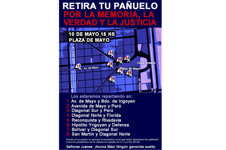 Los puntos donde se entregarán pañuelos blancos