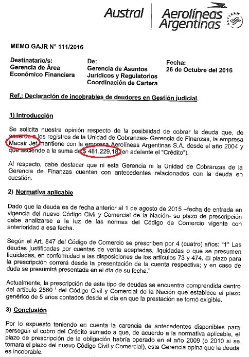 La Justicia avanza sobre la deuda que Aerolíneas perdonó a los Macri