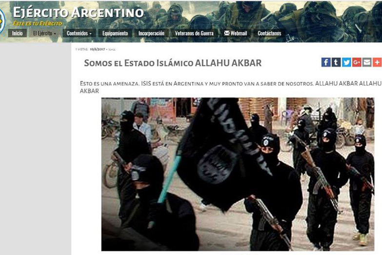 Hackearon la web del Ejército Argentino y subieron supuestas amenazas de ISIS