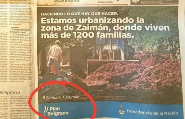 Difunden obras del Plan Belgrano en una ciudad de Tucumán que no existe