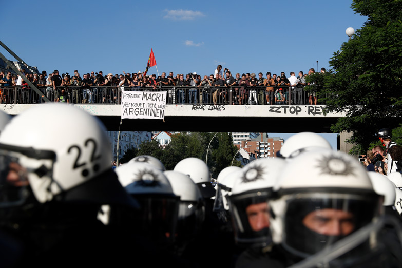 Las protestas contra Macri llegaron hasta Hamburgo