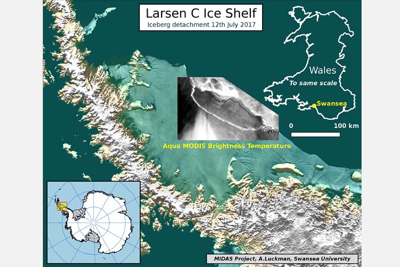 Un iceberg gigante se desprendió de la Antártida