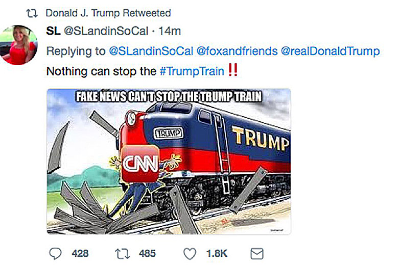 Otro violento tuit de Trump contra la CNN