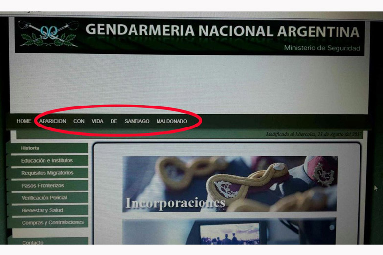 Hackearon la web de la Gendarmería para pedir la aparición de Santiago