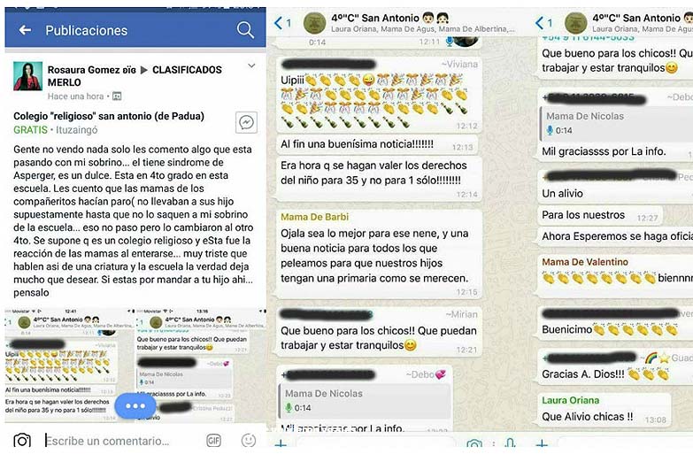 Un grupo de madres de un colegio celebró la salida de un niño con Asperger