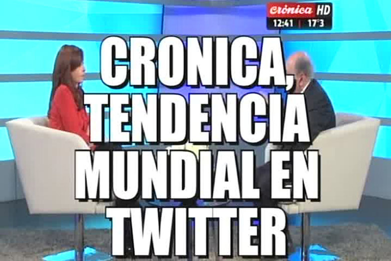 Las bizarras placas de Crónica TV sobre la entrevista a CFK