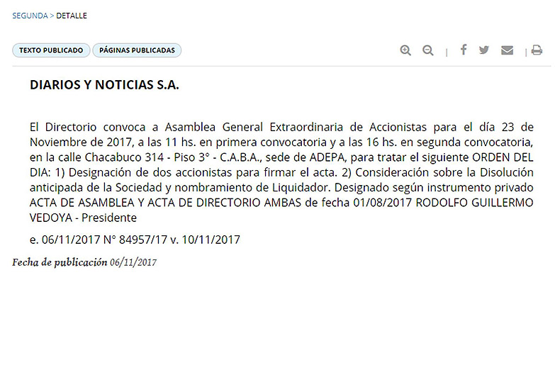 Clarín y La Nación cerrarán DyN antes de fin de mes