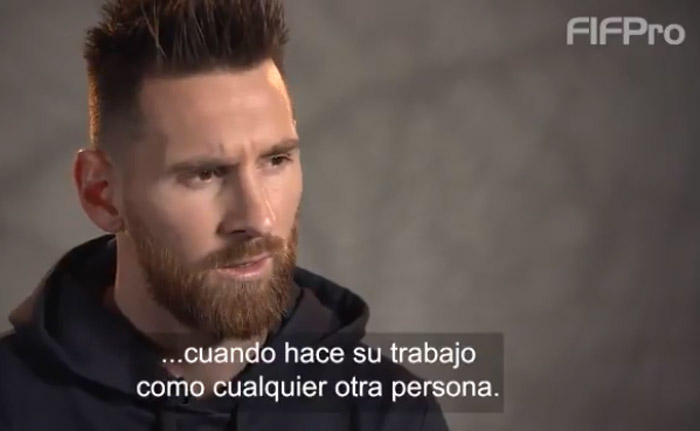 Messi grabó un video por la revindicación del fútbolista