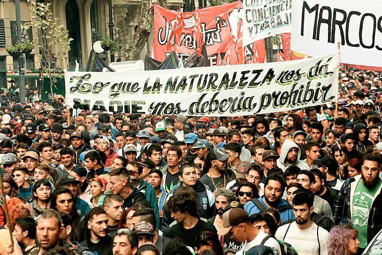 Marihuana: la marcha global se plantó en Buenos Aires