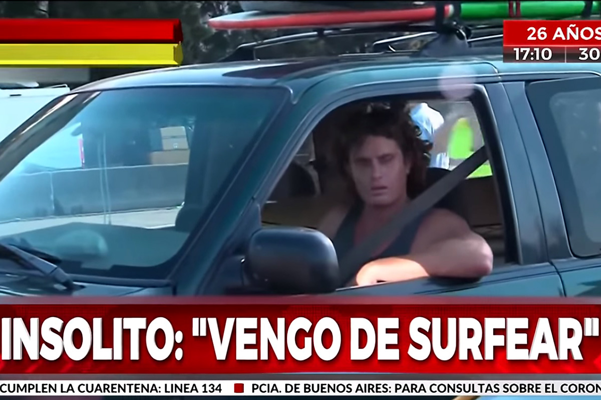 El surfer terminó detenido, embargado, sin camioneta y en cuarentena