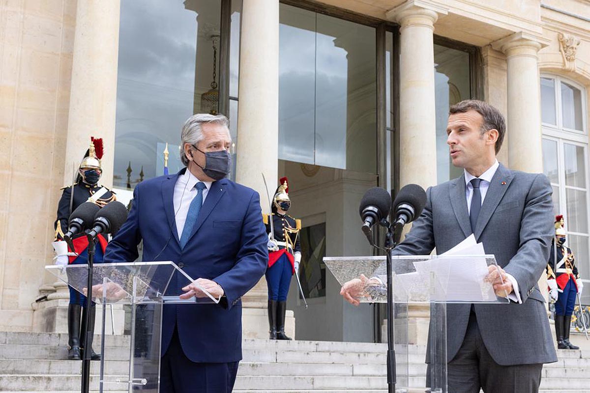 Alberto Fernández sumó el apoyo de Macron en su paso por Francia
