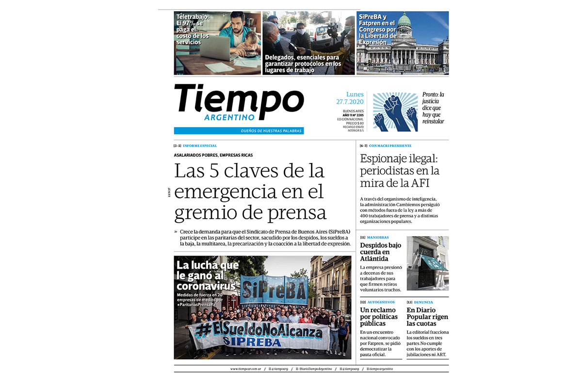 Tiempo Argentino se une a la jornada de lucha de las y los trabajadores de prensa