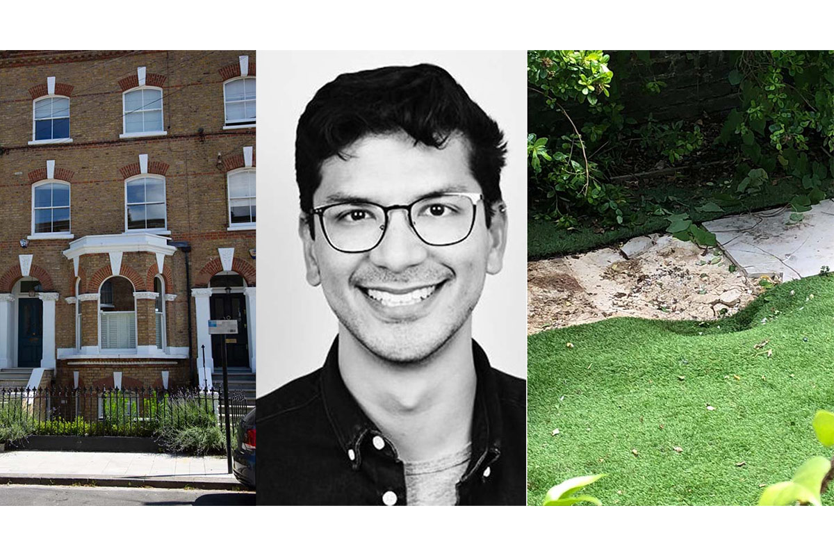 Tomaba sol en el jardín y un polizón le cayó desde un avión