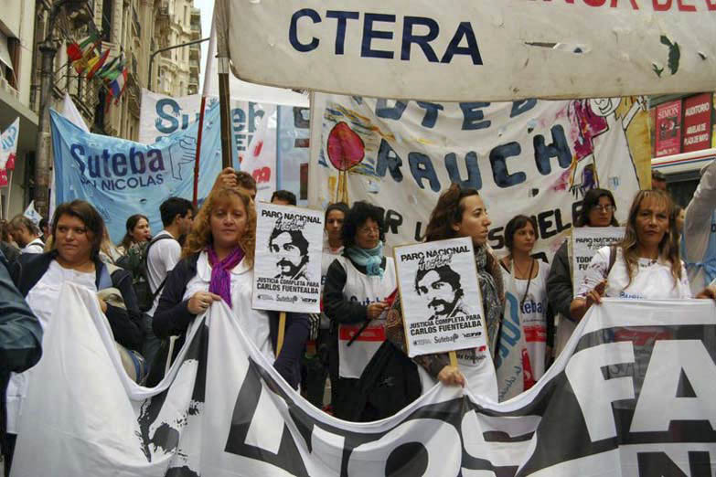 Paro nacional docente en reclamo de una solución al conflicto en Chubut