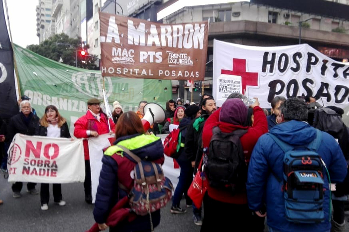 Marcha de los trabajadores del INTI tras 120 días de resistencia