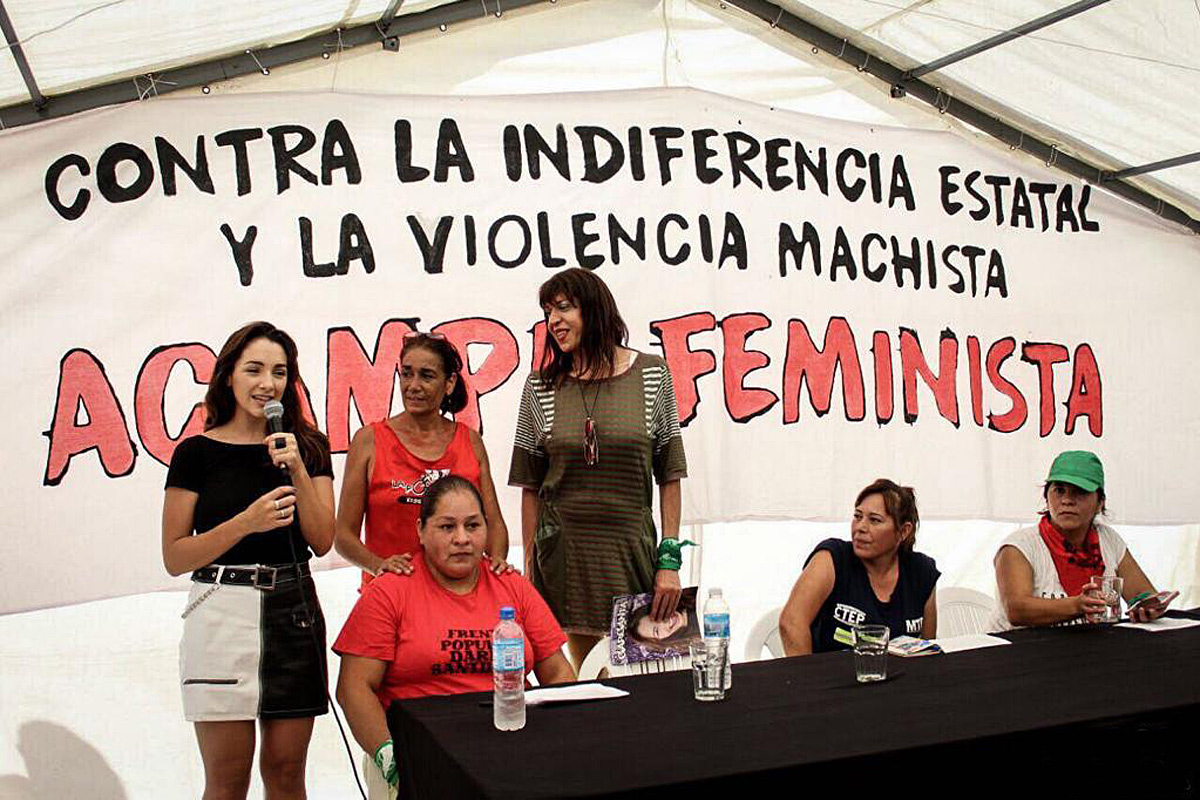 Arrancó el Acampe Feminista con la presencia de Thelma Fardín