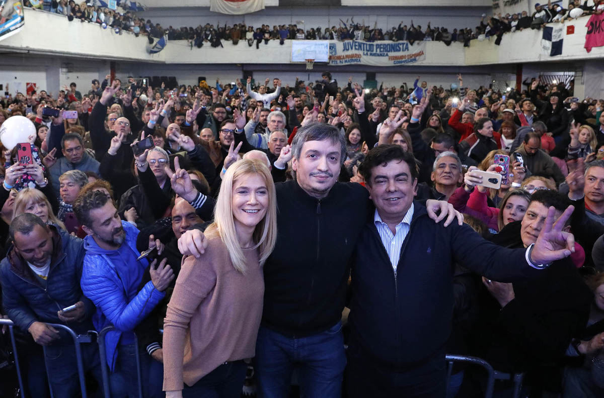 Espinoza, Magario y Maximo Kirchner, juntos en el cierre de La Matanza