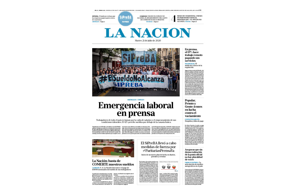 Nuestro reclamo en tapa