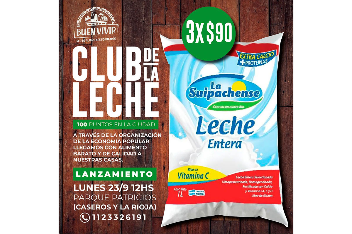 Lanzan el Club de la Leche: 3 litros a 90 pesos