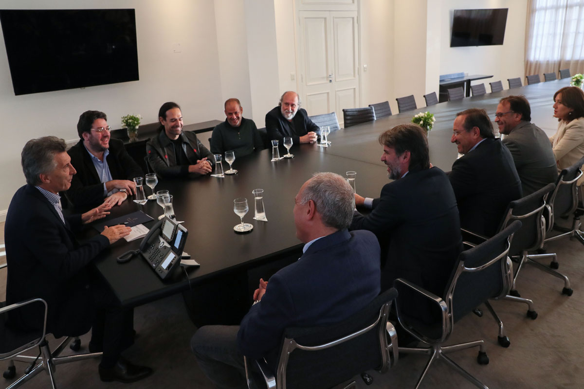Empresarios del espectáculo se reunieron con el presidente Macri