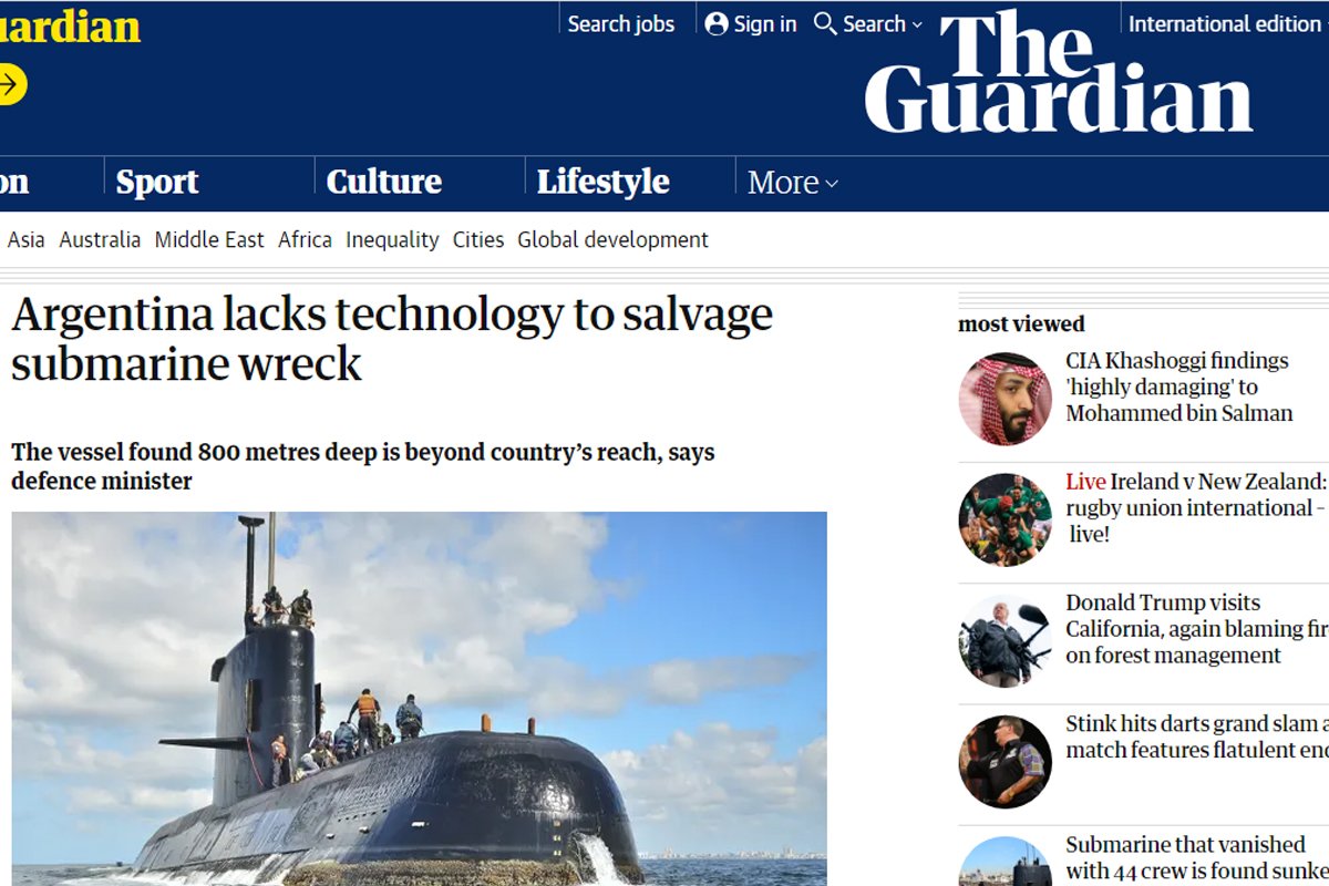 Medios de todo el mundo dieron la noticia del hallazgo del submarino