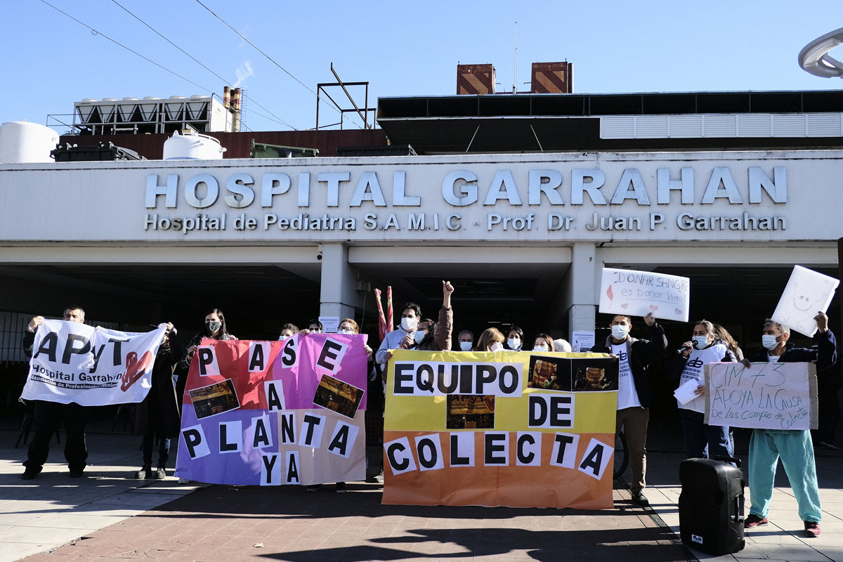Colectoras de sangre del Garrahan: permitieron la provisión durante la pandemia, pero ninguna es planta permanente del hospital