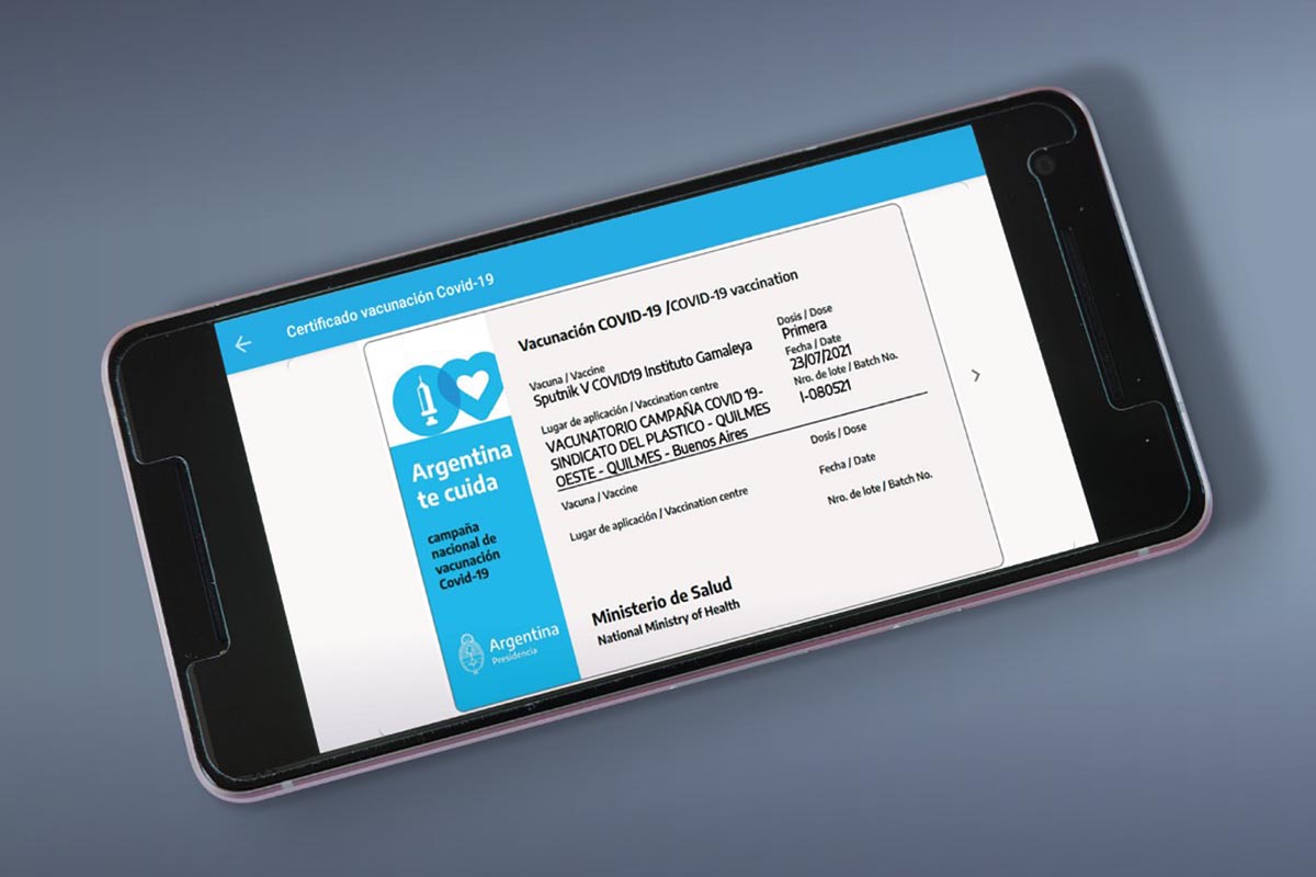 La credencial Mi Argentina será el documento internacional de vacunación contra el coronavirus