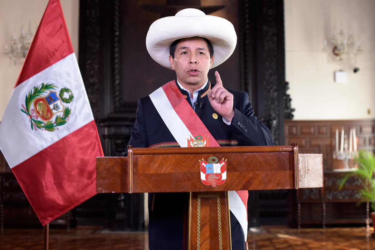 La oposición peruana presentó un pedido de destitución contra el presidente Pedro Castillo