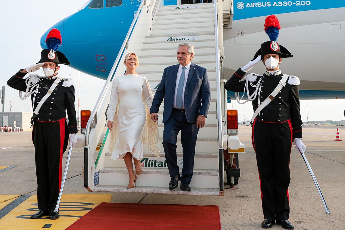 Alberto Fernández arribó a Roma para participar del G20