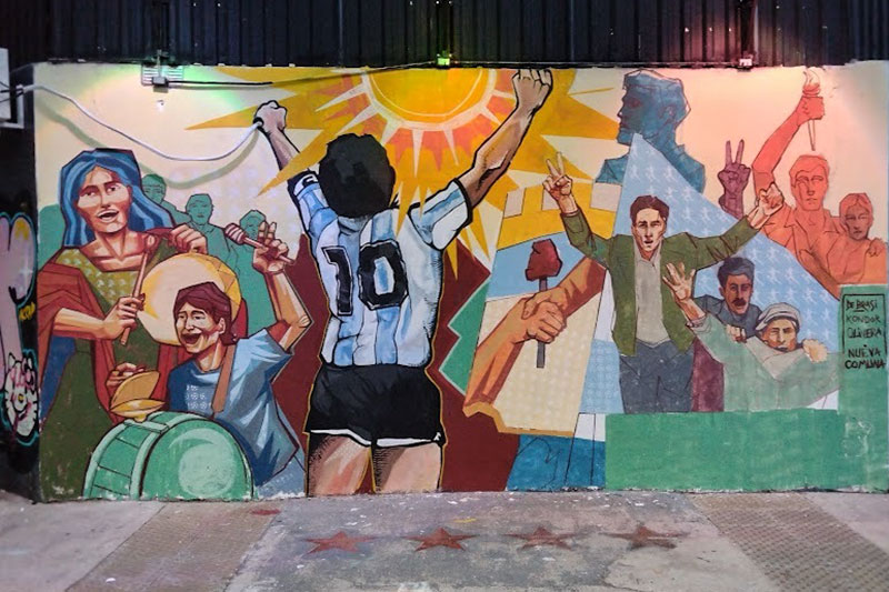 La Ciudad tapó un mural en homenaje a Diego Maradona
