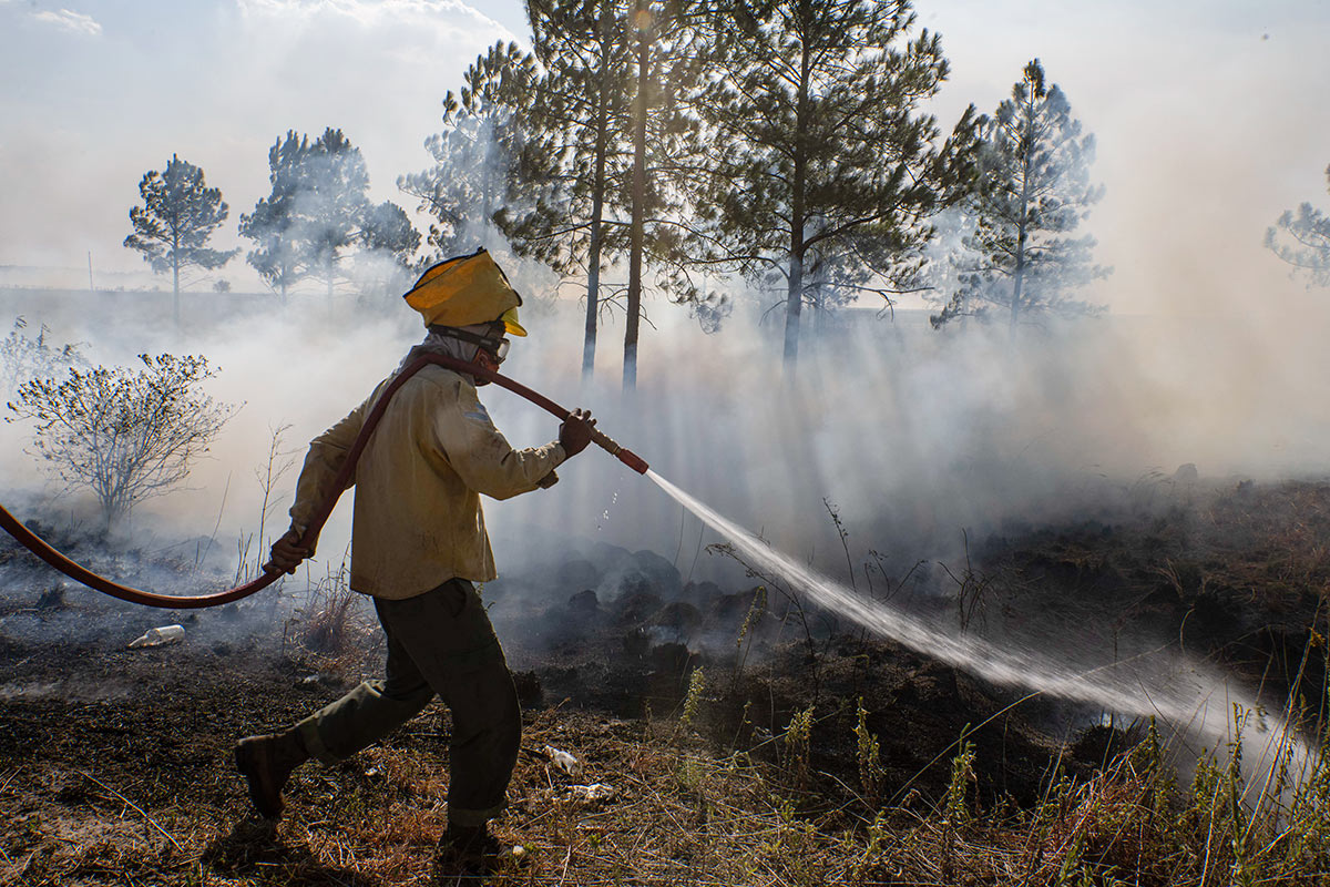 A pesar de las lluvias y la lucha de los brigadistas, siguen activos 12 focos de incendio en Corrientes