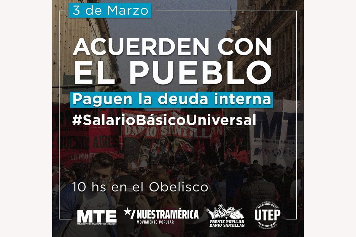 Olla popular en el Obelisco para exigir al gobierno un «acuerdo con el pueblo»