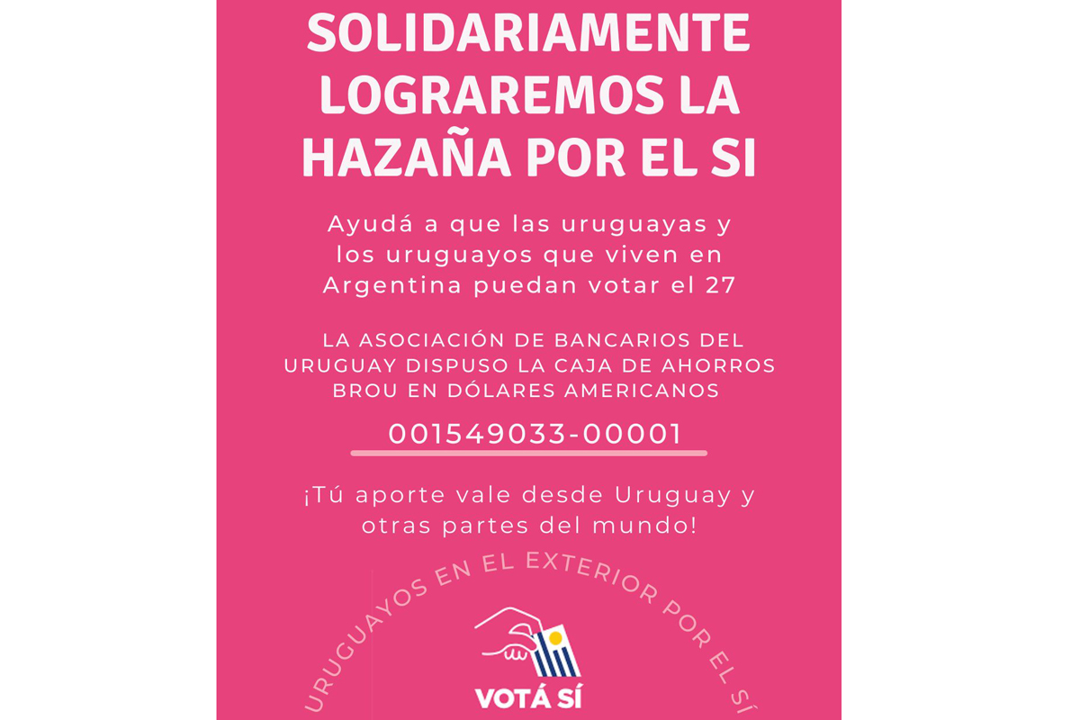 Uruguayos por el SI se unen para viajar desde Argentina