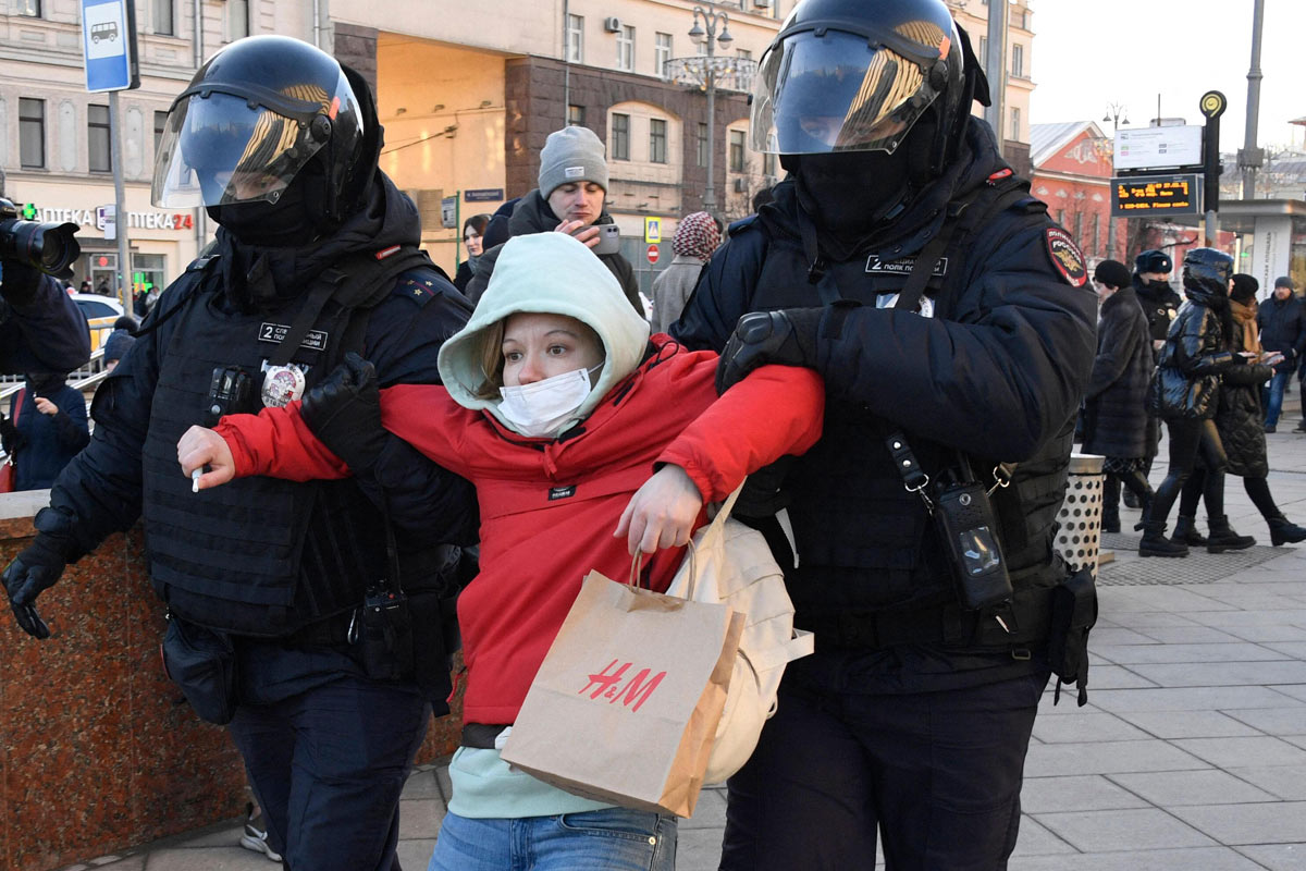 Protestas contra la invasión a Ucrania: más de 5.000 manifestantes arrestados en Rusia