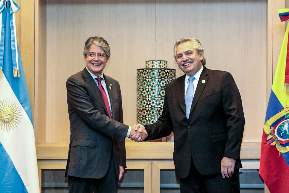 Lasso, presidente de Ecuador, se reúne con Alberto Fernández