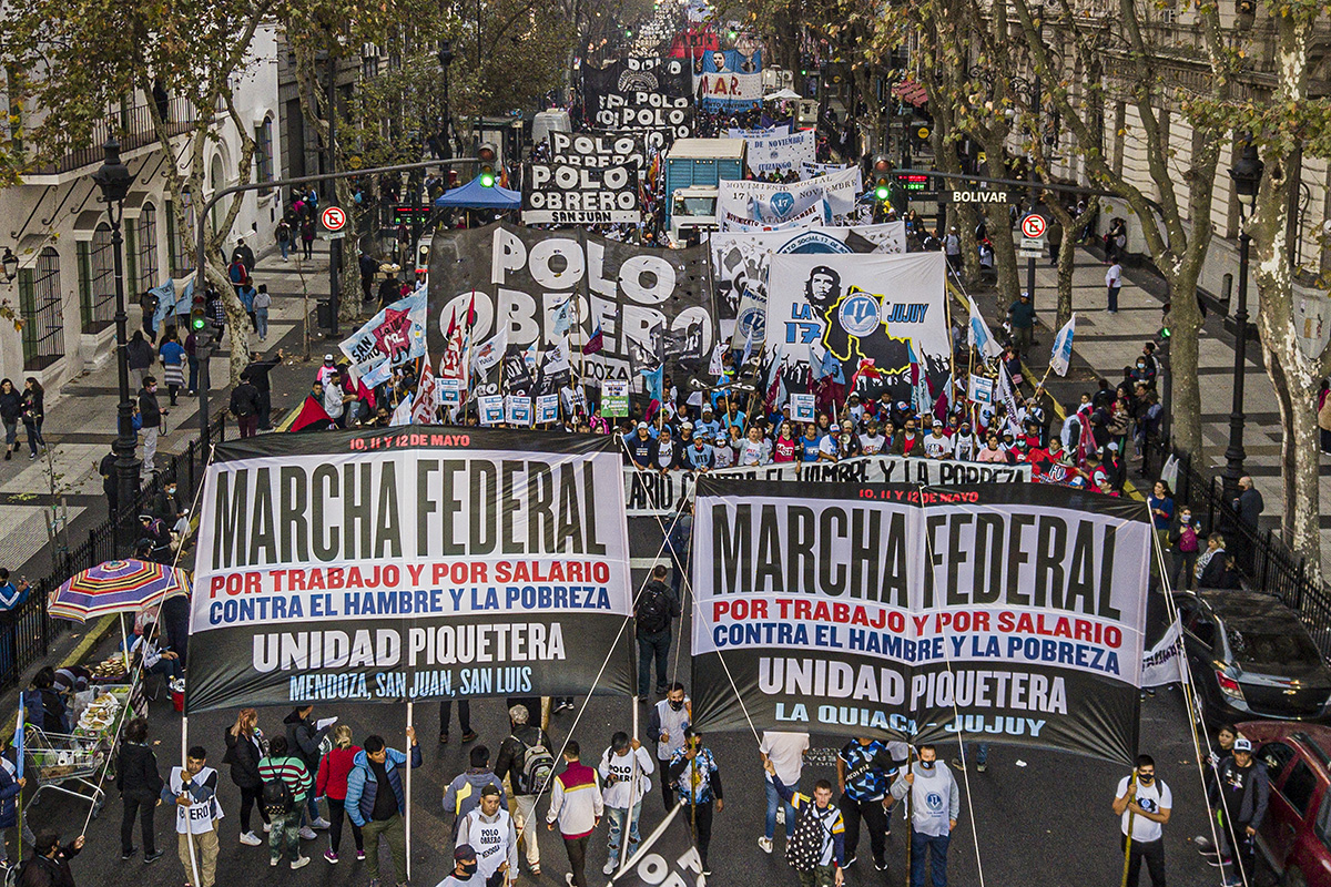 La Marcha Federal de la Unidad Piquetera llegó a Plaza de Mayo
